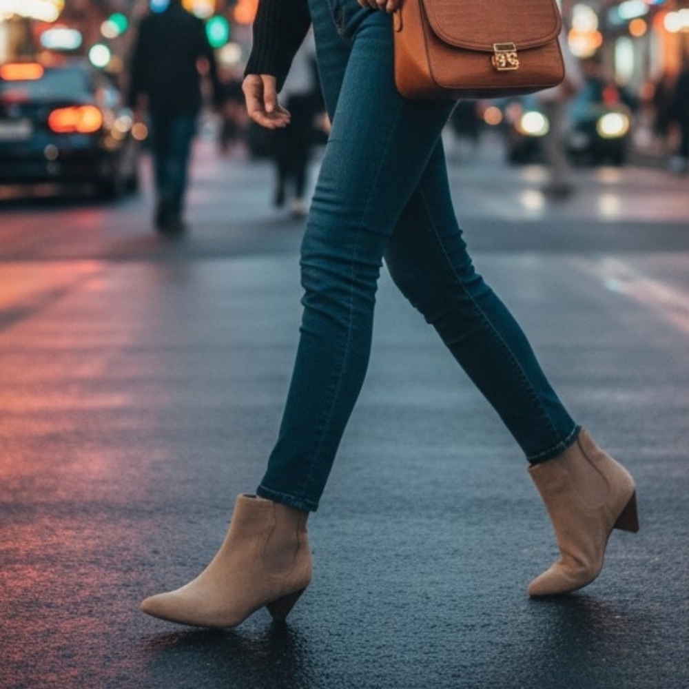 Elegant Tan Suede Ankle Boots
